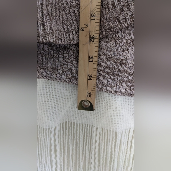 Lane Bryant Woman's Open Knit Long Sleeve Long Cardigan Sweater Beige Size 18/20 - Picture 6 of 8